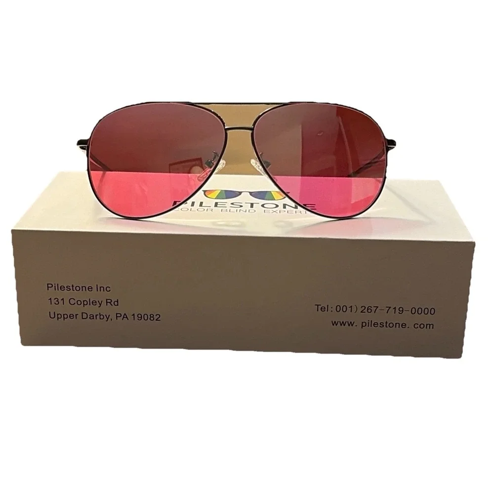 Pilestone TP-035 Lens B Aviator Style Color Blindness Glasses Indoor Outdoor NEW